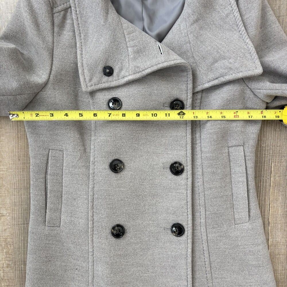 H&M Womens Gray Double Breasted Peacoat Jacket Sz 8 Classic Tailored Fit Capsule - Picture 14 of 14